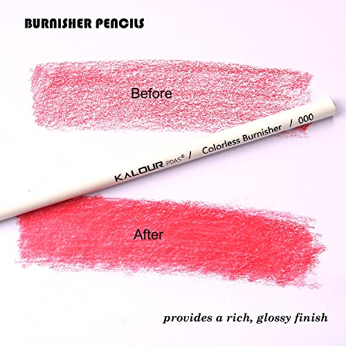 KALOUR Colorless Blender and Burnisher Pencils Set,Non-pigmented, Wax Based Pencil,perfect for Blending Softening Edges,ideal for Colored Pencils,Art Supplies for Artists Beginners(6 Pencils Total) - Image 5