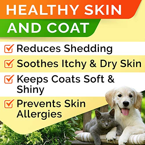 32oz Salmon Oil Omega 3 for Dogs - Fish Oil for Pets - Joint Health - Allergy Relief - Itch Relief, Shedding - Skin and Coat Supplement – Wild Alaskan Salmon Oil - Omega 3 6 9 - EPA & DHA Fatty Acids - Image 5